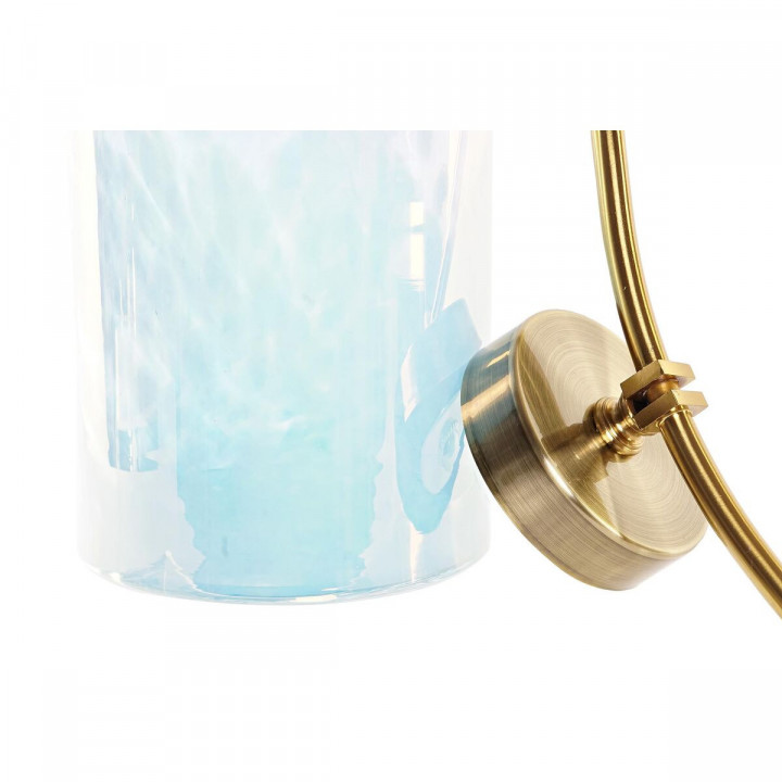 Jarrón DKD Home Decor Azul Dorado Metal Cristal Mediterráneo 19 x 15 x 33 cm