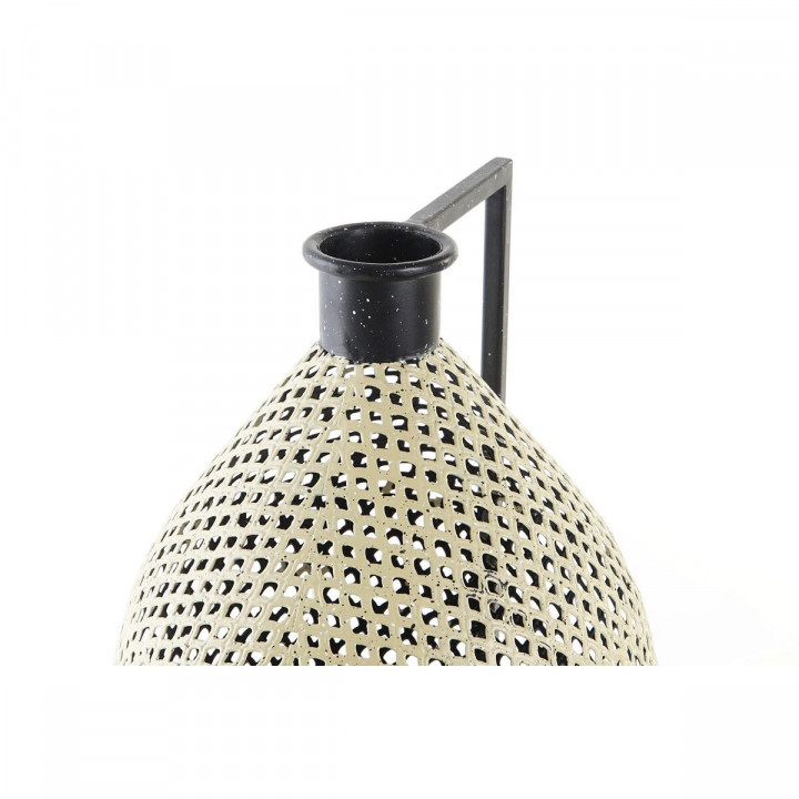 Vaso DKD Home Decor Nero Metallo Marrone Marrone Chiaro (26 x 26 x 39 cm)