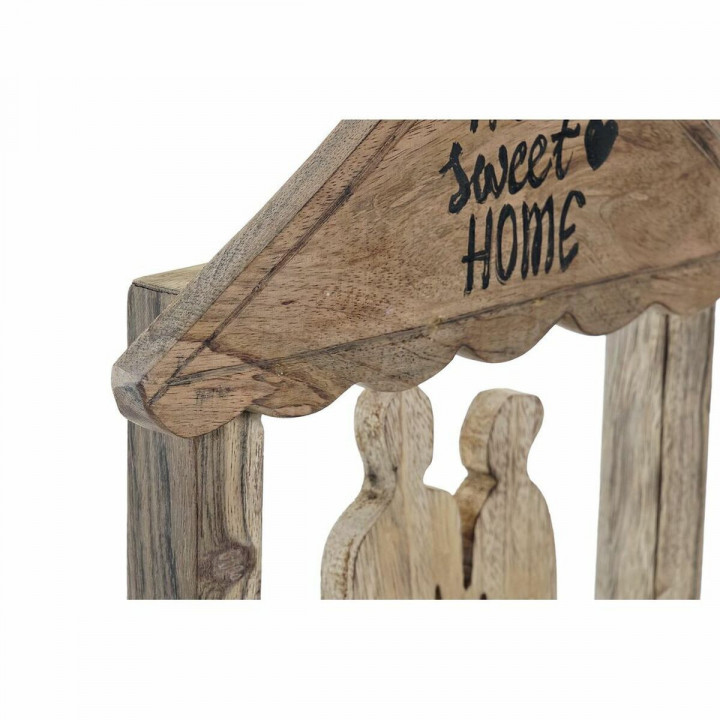 Statua Decorativa DKD Home Decor Marrone Legno di mango Moderno Famiglia (30 x 8 x 39 cm)
