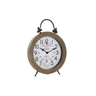 Orologio da Tavolo DKD Home Decor Naturale MDF Bianco Ferro (24 x 5 x 30 cm)