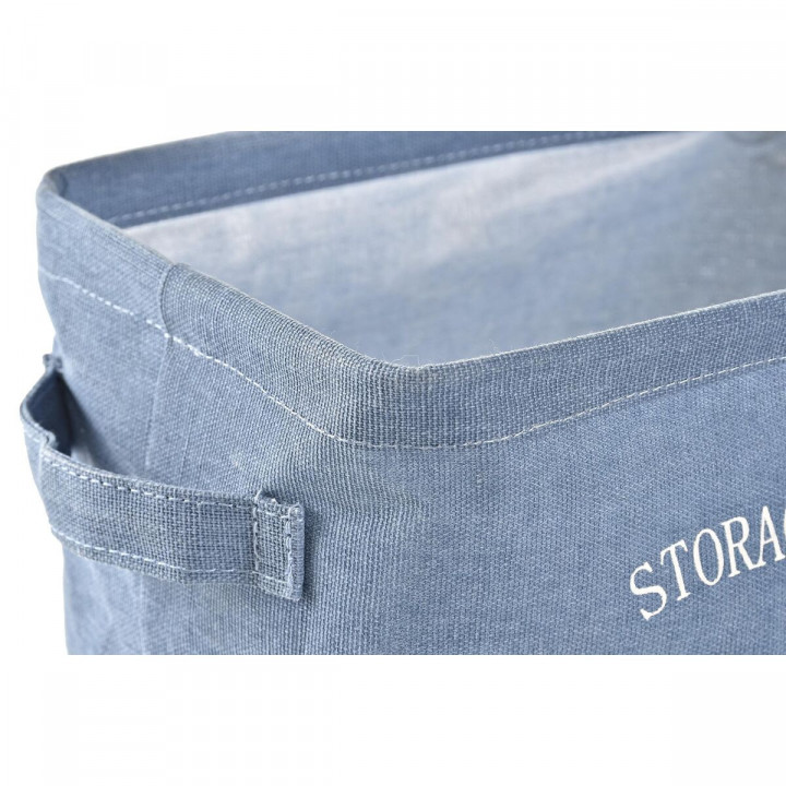 Mand DKD Home Decor Geel Blauw Kastanjebruin Canvas Modern 20 x 16 x 15 cm (3 Stuks)