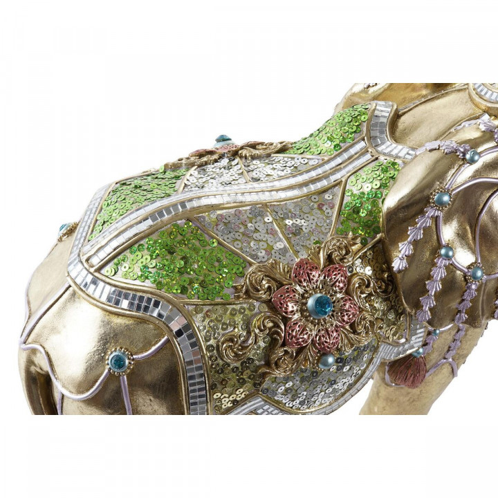 Decoratieve figuren DKD Home Decor Olifant Gouden Hars Multicolour (45,5 x 20 x 35 cm) (2 Stuks)