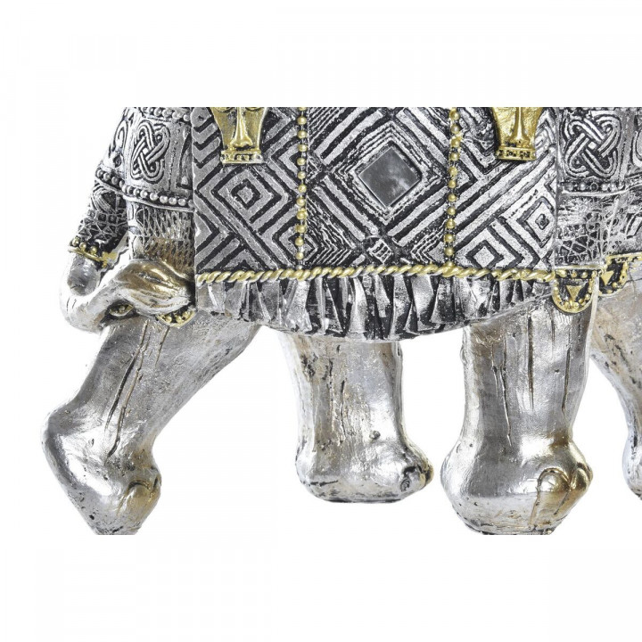 Decoratieve figuren DKD Home Decor Olifant Ziverachtig Gouden Hars (22,5 x 10,7 x 21,5 cm) (2 Stuks)