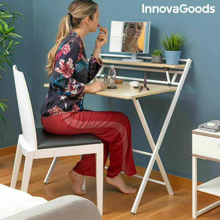 Bureau Pliable avec Étagère InnovaGoods Tablezy Bois (Reconditionné A)