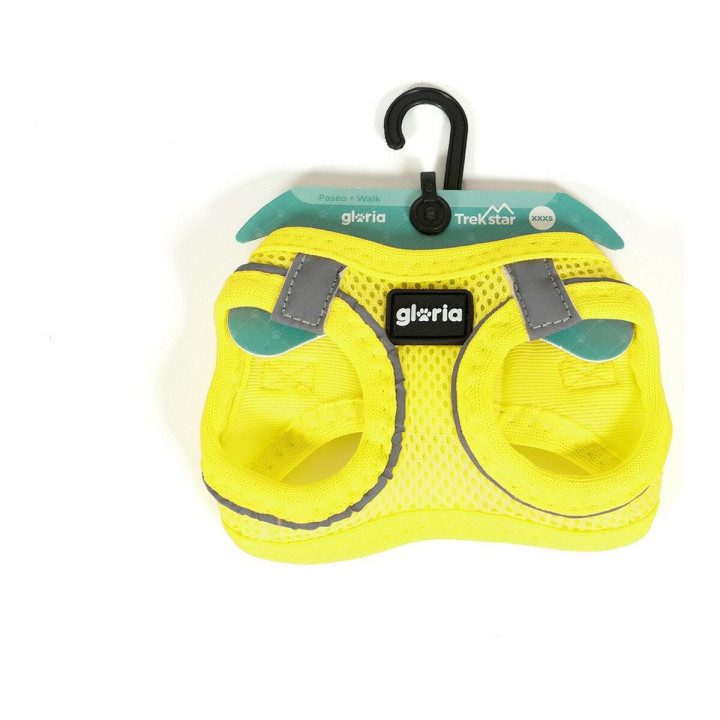 Dog Harness Gloria Air Mesh Trek Star Yellow Size XXXS (18-20 cm)