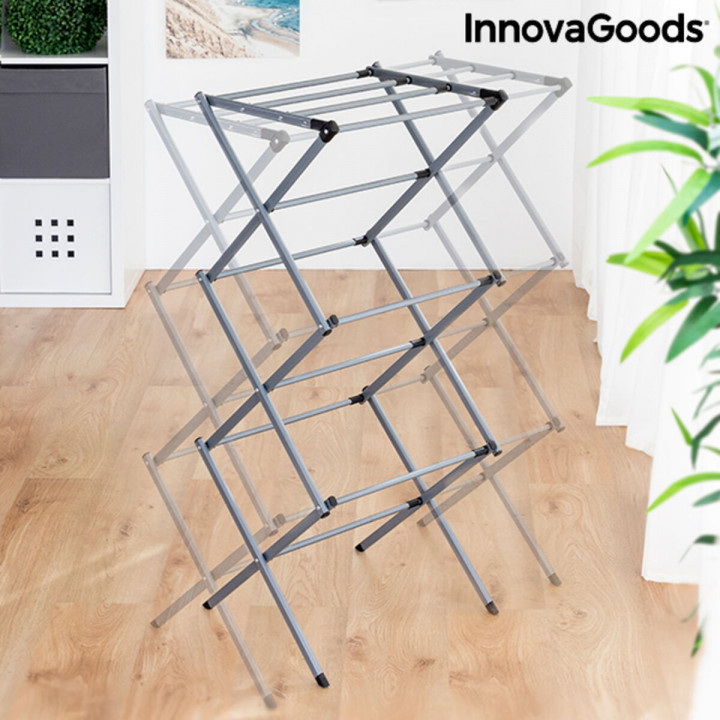 Folding and Extendable Metal Clothes Dryer with 3 Levels Cloxy InnovaGoods .. Iron (Refurbished A)