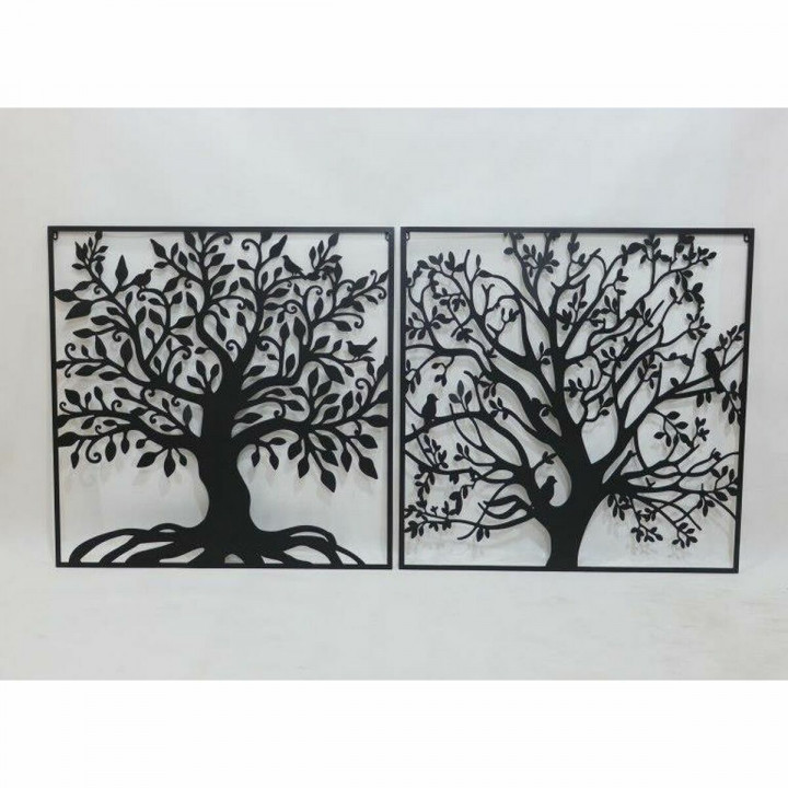 Wall Decoration DKD Home Decor Tree Metal (98 x 1 x 98 cm) (2 Units)