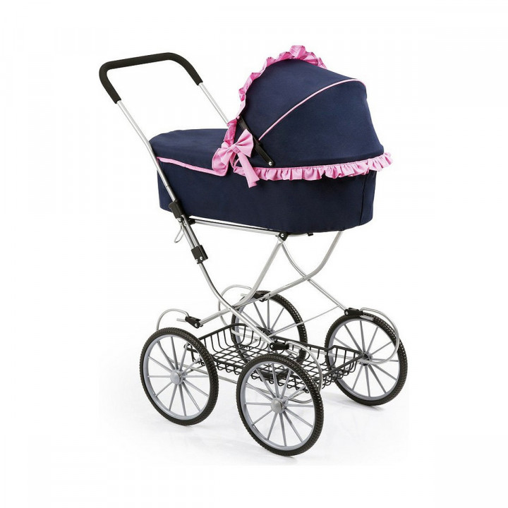 Carrito para Muñecas Reig Dolls Pram Azul marino 64 cm