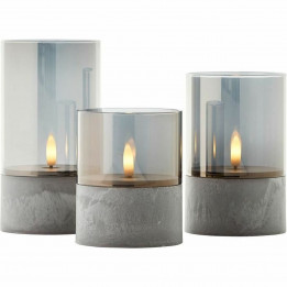 LED Candle Brilliant Grey Metal 3 Units