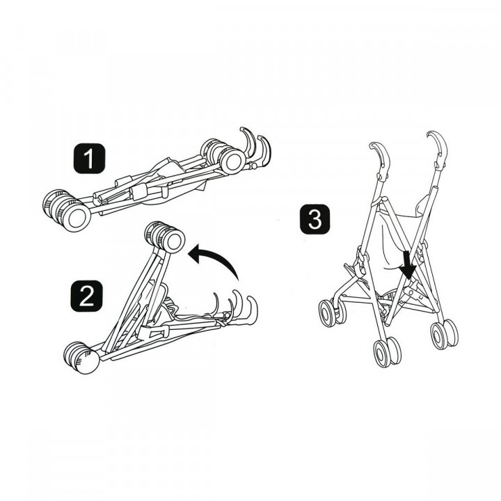Carrito para Muñecas Reig Azul Rosa Plegable 25,5 x 41,5 x 55,5 cm