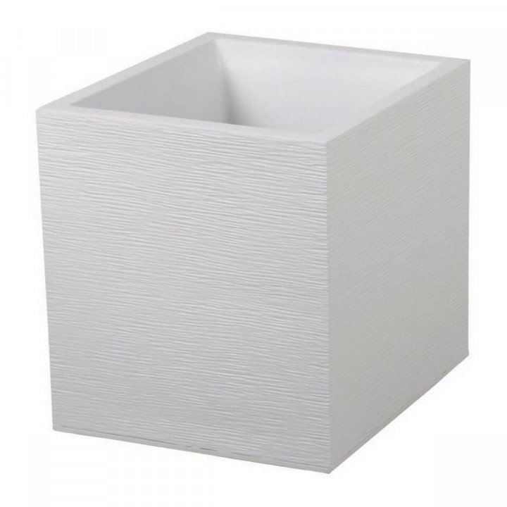 Blumentopf EDA Graphit Weiß Kunststoff karriert 39 x 39 x 43 cm