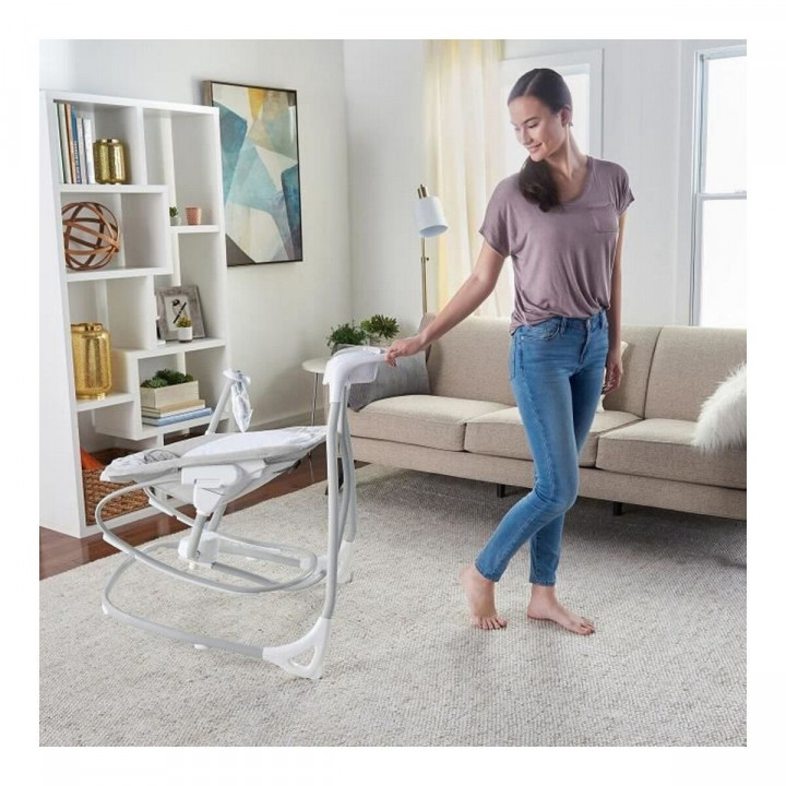 Sedia a Dondolo Ingenuity 2-in-1 Swing Lounger - Raylan Grigio Bianco