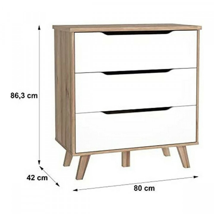 Cassettiera Vankka Legno Rovere (80 x 42 x 86,3 cm)