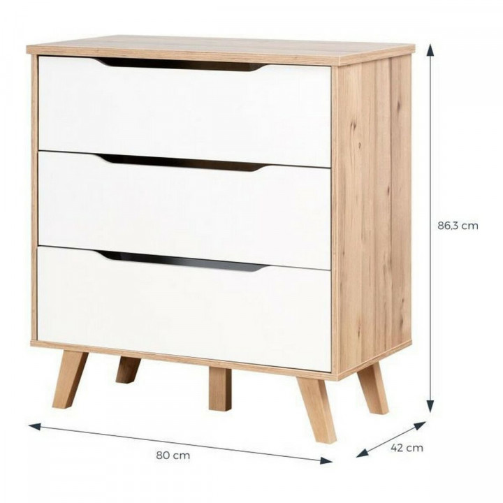 Schubladenschrank Vankka Holz Eg (80 x 42 x 86,3 cm)