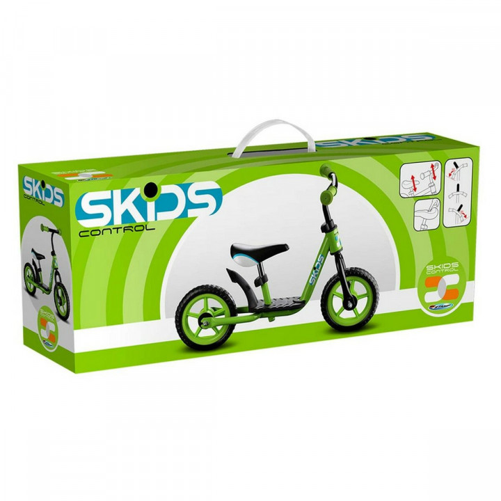 Bicicleta Infantil Skids Control Verde Acero Reposapiés