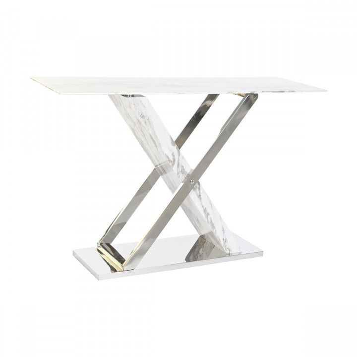 Meuble d'Entrée DKD Home Decor Blanc Gris Argenté 120 x 40 x 75 cm