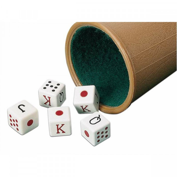 Beker met Poker Dobbelstenen Cayro