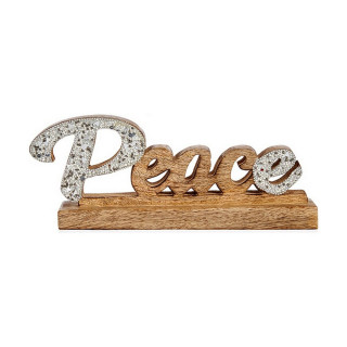 Figurine Décorative Krist+ Peace Argenté Paillettes 6 x 13 x 31 cm