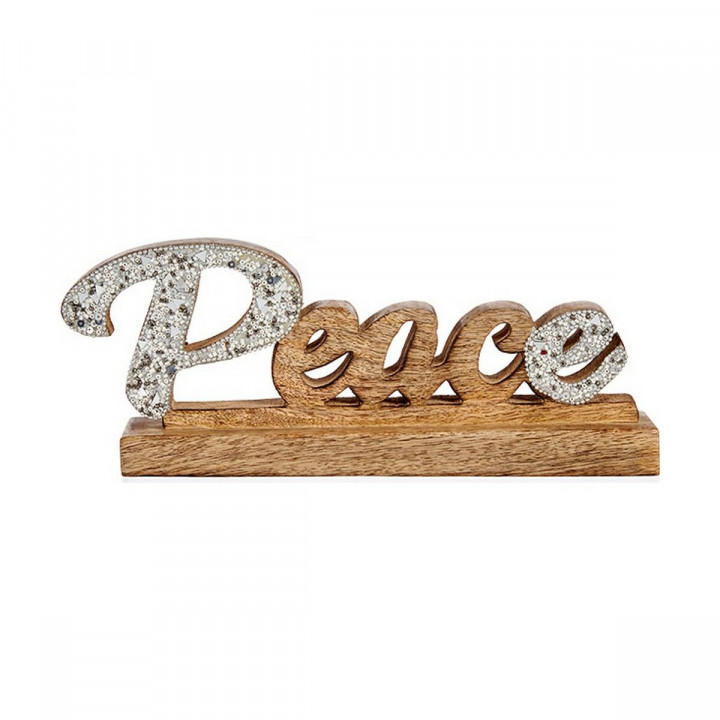 Decorative Figure Krist+ Peace Silver Glitter 6 x 13 x 31 cm
