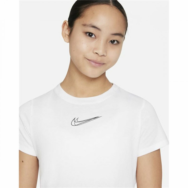 T-Shirt met Korte Mouwen voor kinderen Nike Sportswear Wit