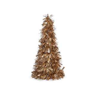 Weihnachtsbaum Krist+ Weiß Gold Polypropylen PET Kunststoff Mattierend Lametta 18 x 18 x 45,5 cm 27 x 45,5 x 27 cm