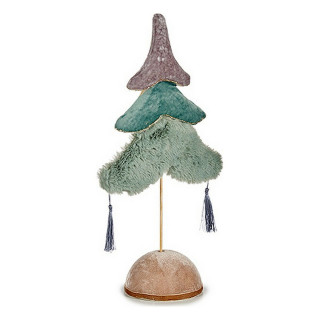 Weihnachtsbaum Krist+ Blau Bunt türkis Silberfarben Silber Polyester Holz 12 x 43 x 22 cm 22 x 43 x 12 cm