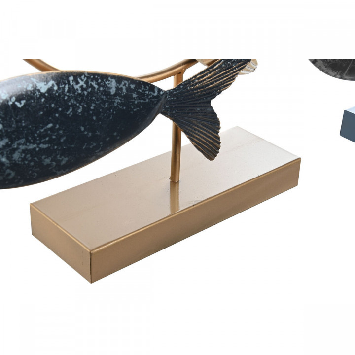 Figurine Décorative DKD Home Decor 53 x 9 x 45 cm Naturel Bleu Doré Spirales méditerranéen (2 Unités)