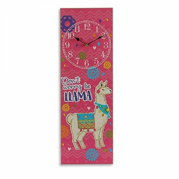 Wall Clock Gift Decor Llama 2,5 x 60 x 20 cm (12 Units)