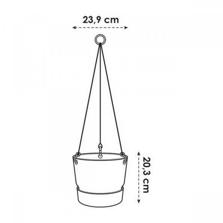 Hanging Planter Elho Greenville Ø 23,9 x 20,3 cm Green