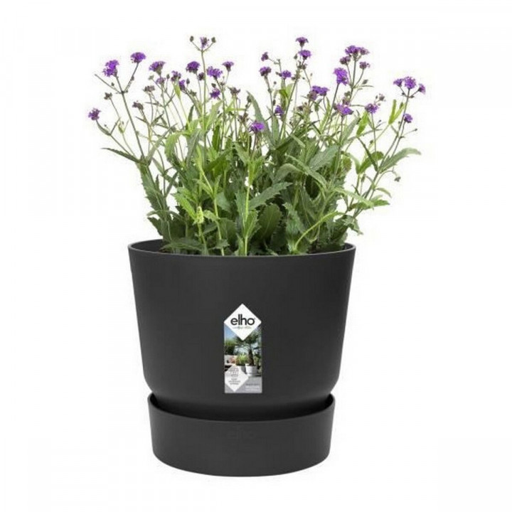 Bloempot Elho Greenville Zwart Plastic Cirkelvormig Rond Ø 40 cm Ø 39 x 36,8 cm