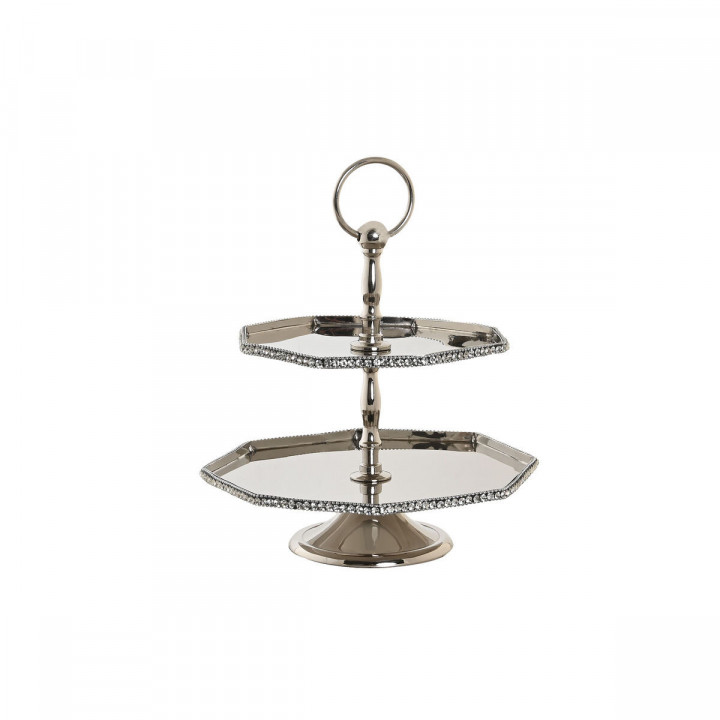 Middenstuk DKD Home Decor Zilverkleurig Acryl Aluminium 23 x 23 x 22 cm