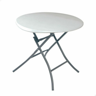 Folding Table Lifetime White Circular Steel Plastic 83 x 73,5 cm