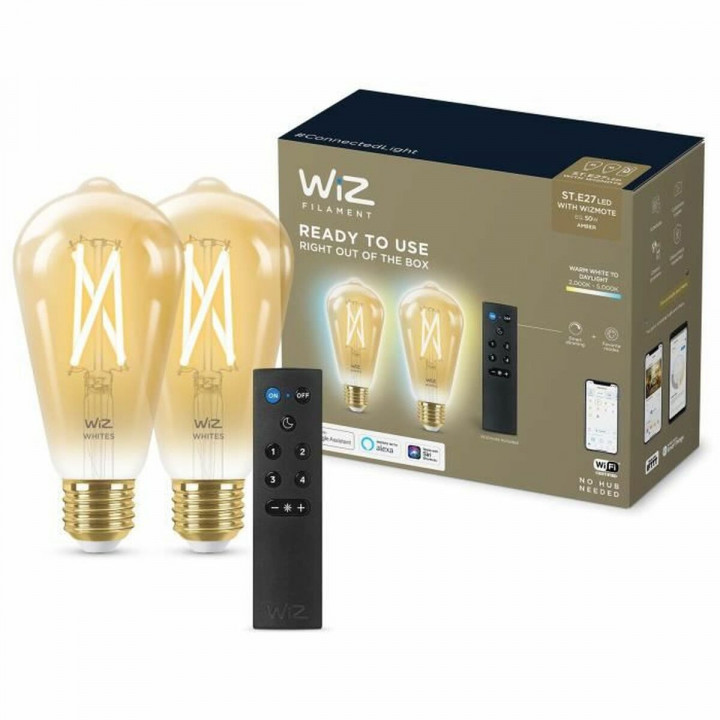 Lampadina Intelligente Wiz ST64 E27 50 W Multicolore Dorato 7 W 640 lm (2 Unità)