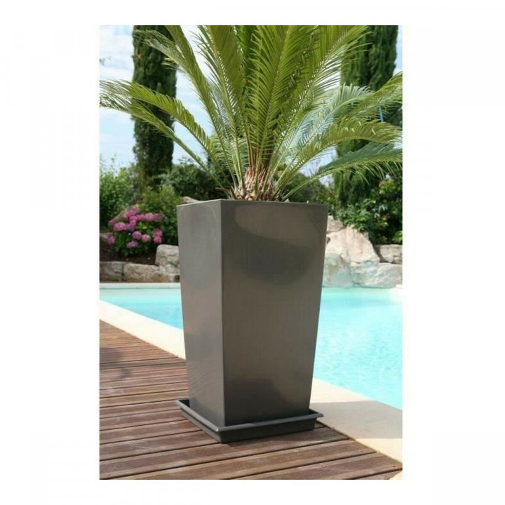 Cache-pot Riviera Nuance Gris Carré 29 x 29 x 52 cm 29 x 29 cm