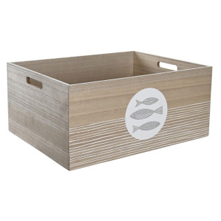Decorative box DKD Home Decor Natural Aluminium MDF Wood Spirals Mediterranean