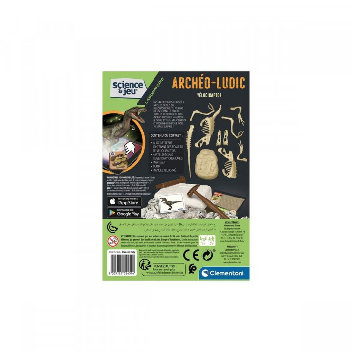 Dinosaure Clementoni Archéo Ludic Vélociraptor
