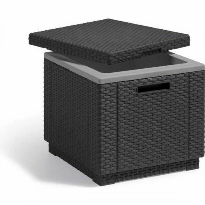 Bijzettafel Allibert by KETER Ice Cube graphite 42 x 42 x 41 cm Grijs