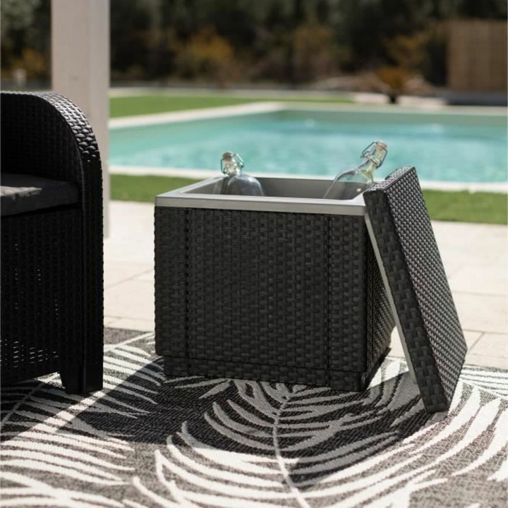 Bijzettafel Allibert by KETER Ice Cube graphite 42 x 42 x 41 cm Grijs