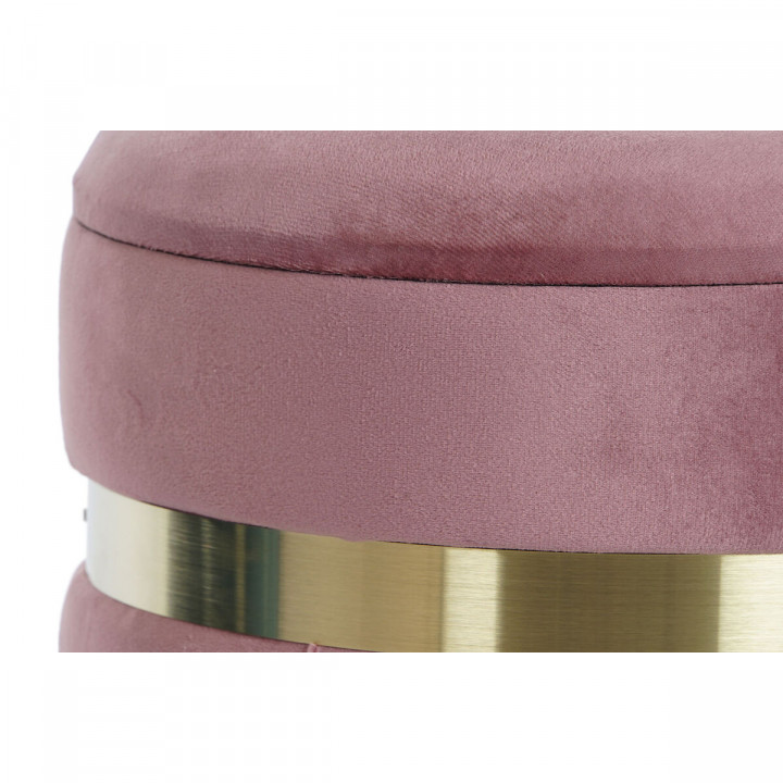 Fußstütze DKD Home Decor grün Rosa Dunkelrosa Gold Samt 36 x 36 x 44 cm (2)