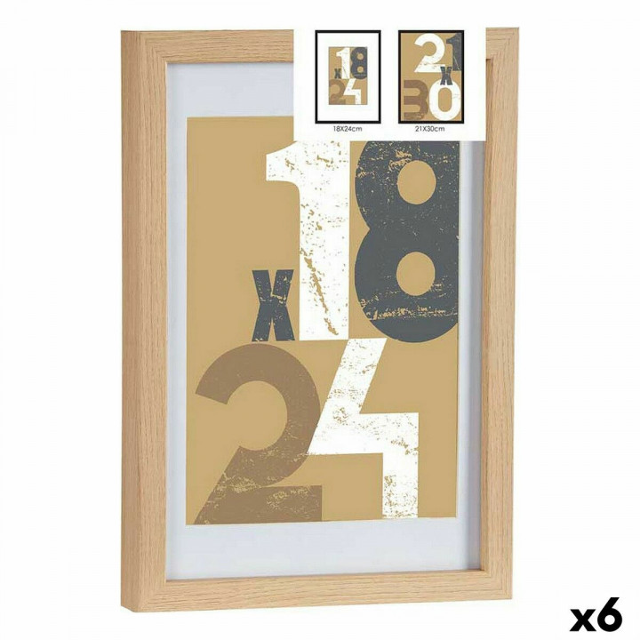 Fotolijsten Gift Decor Natuurlijk Glas Hout MDF (6 Stuks)