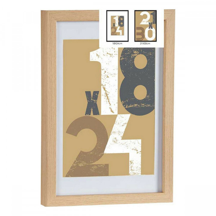 Fotorahmen Gift Decor natürlich Glas Holz MDF (6 Stück)