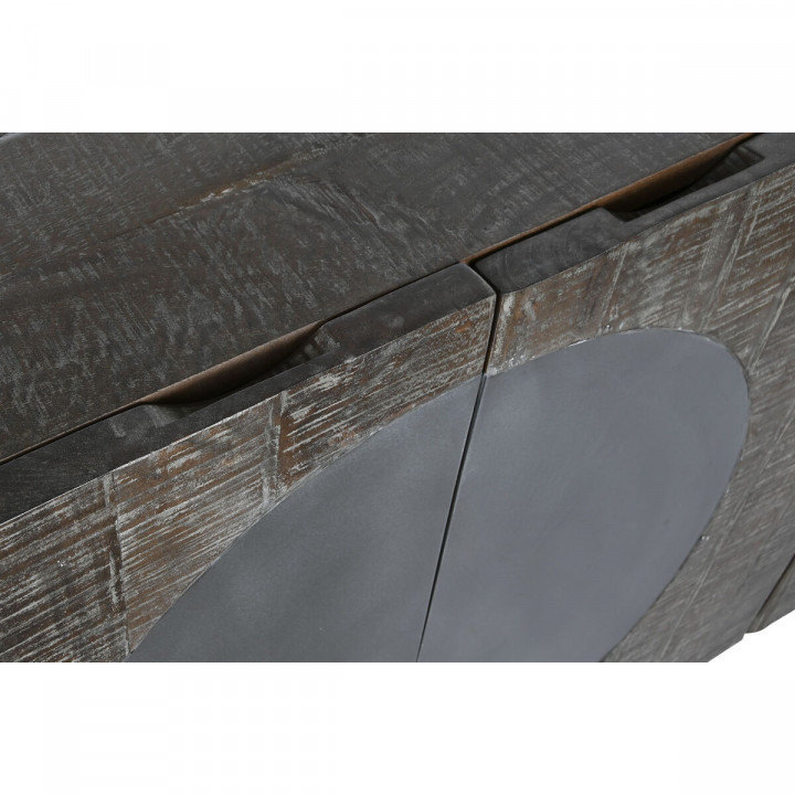 Credenza DKD Home Decor Marrone scuro Grigio scuro Metallo Legno di mango 180 x 40 x 80 cm