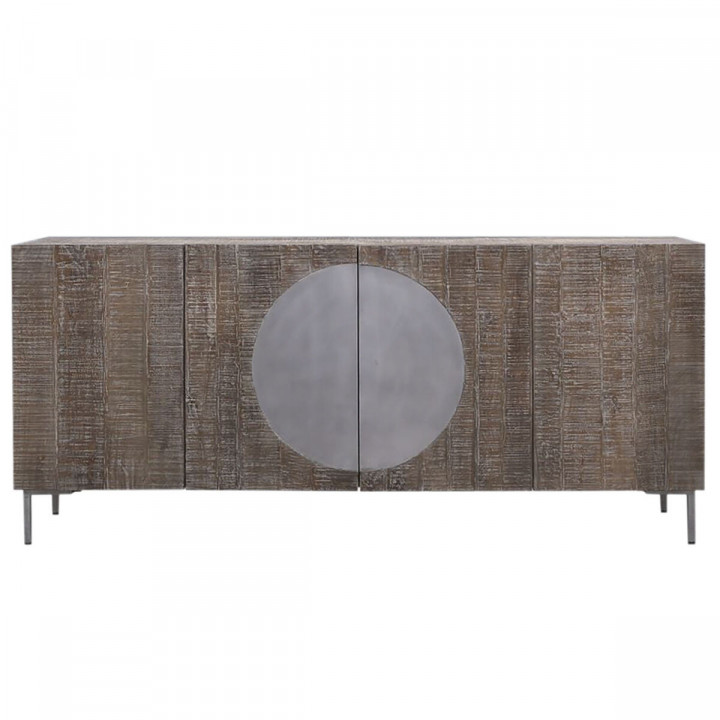 Sideboard DKD Home Decor Dark brown Dark grey Metal Mango wood 180 x 40 x 80 cm