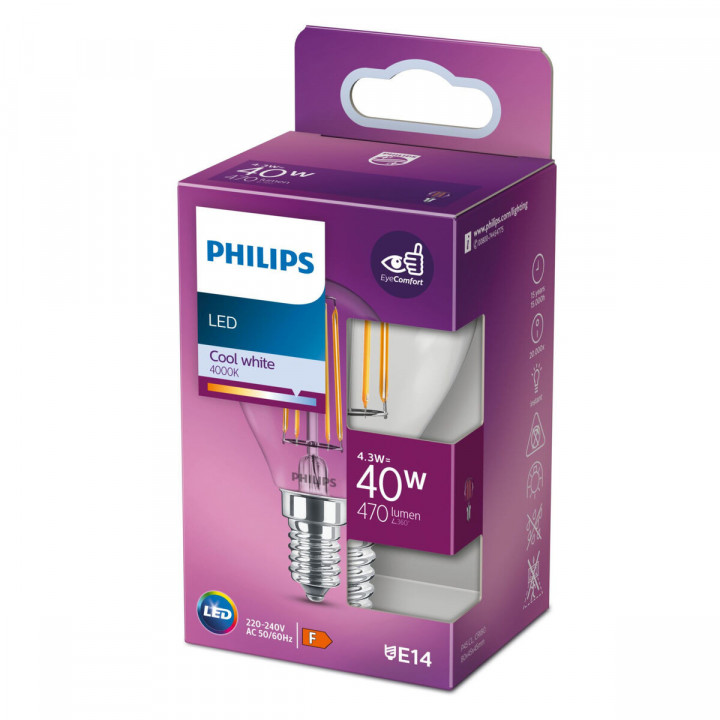 Sferische Ledlamp Philips Equivalent E14 40 W F (4000 K)