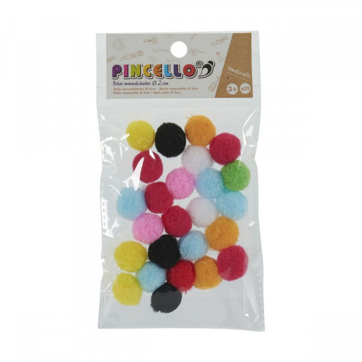 Matériaux pour travaux manuels Pincello Balles Multicouleur Ø 2 cm 12 Unités