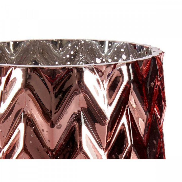 Jarrón Gift Decor Rosa Cristal Espiga Tallado 11,3 x 19,5 x 11,3 cm (6 Unidades)