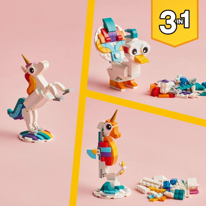 Set di Costruzioni Lego Creator Magic Unicorn 31140 3 in 1 145 Pezzi