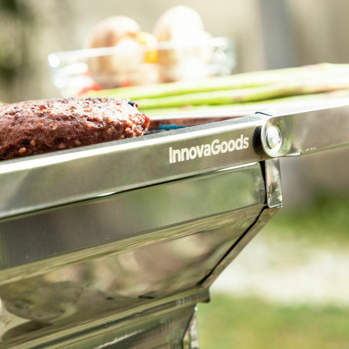 Zusammenklappbarer Holzkohlegrill aus Edelstahl ExelQ InnovaGoods Edelstahl (Restauriert B)