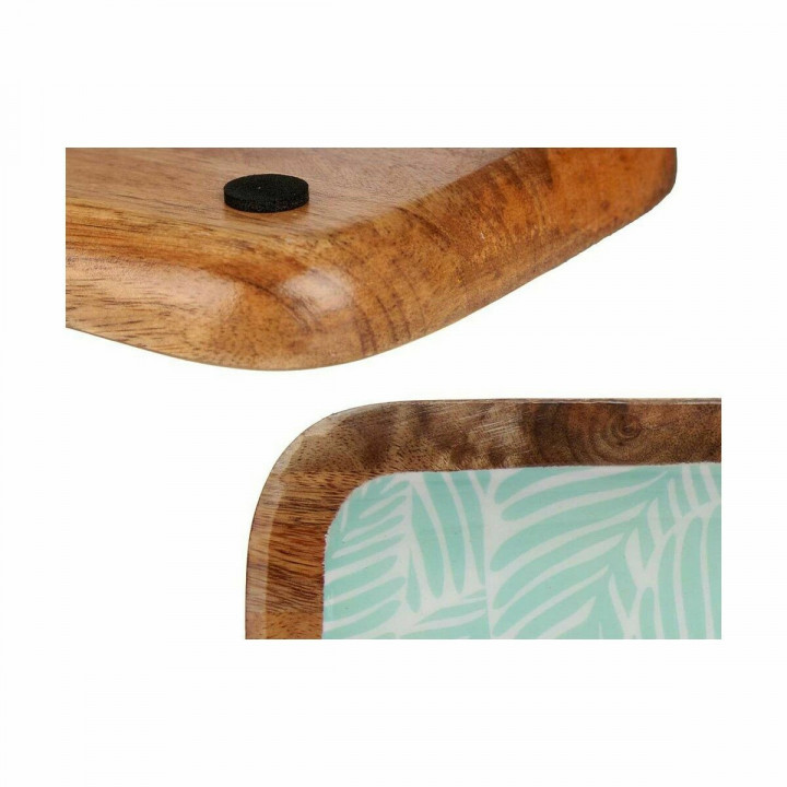 Middenstuk Gift Decor Wit Bruin Groen Polyester Hars Mangohout 45 x 15 cm 15,2 x 2,54 x 45,7 cm Blad van een plant (6 Stuks)