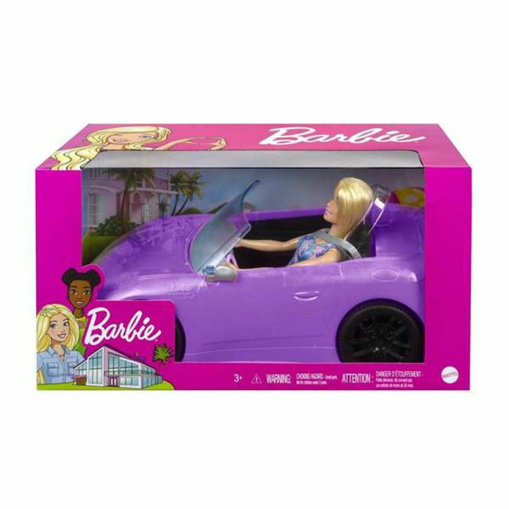 Bambola Barbie And Her Purple Convertible